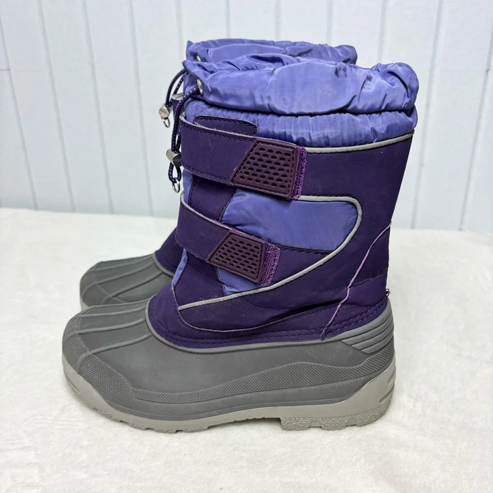 Lands' End Purple‎ and Gray Kids Snow Boots Size 4M